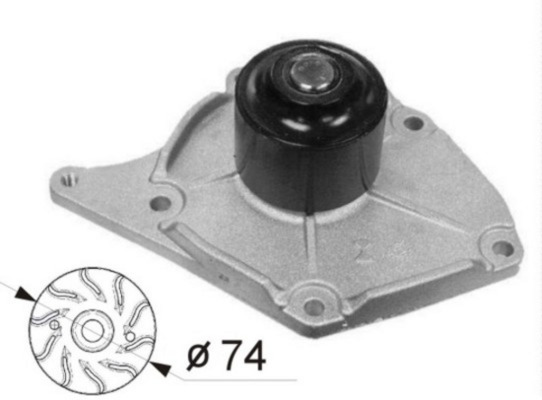 CP54000S, Water Pump, engine cooling, Water pump, MAHLE, 1612723580, 17410-8410, 1746, 1987949753, 21010-00QOE, 210108574R, 251746, 3604001, 376800-514, 506863, 65567, 7.29530.04.0, 7701475995, ADN19186, FWP2132, P962, PA1395, PA977, QCP3629, R227, VKPC86418, WP2585, 1741084A11, 2101000Q0E, 2517460, 376800511, 8671019519, AW6029, WP2660, 7701478031