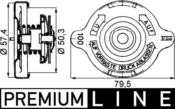 Verschlussdeckel, Kühler - CRB14000P MAHLE - 0005014115, 0120-432-290, 376742181