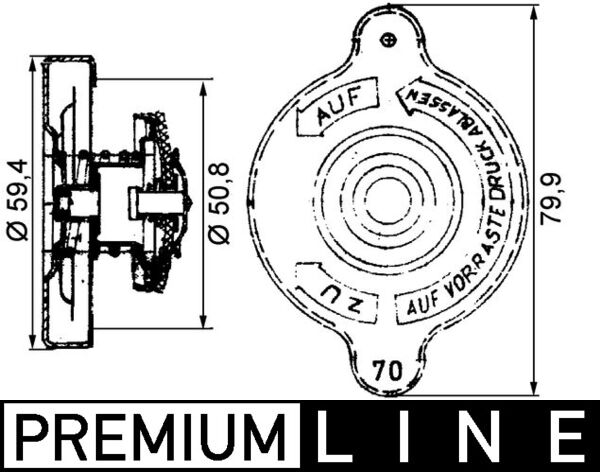 Verschlussdeckel, Kühler - CRB15000P MAHLE - 0005015815, 376742191, 750200N