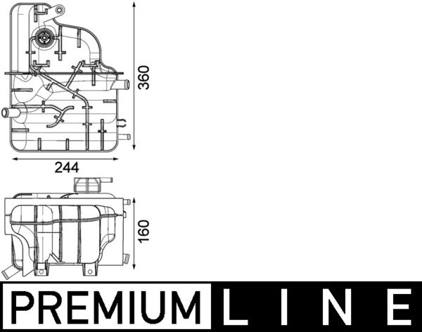Expansion Tank, coolant - CRT225000P MAHLE - 376903031, AL170407, 8MA376903-031