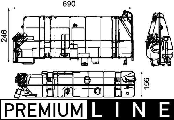 Ausgleichsbehälter, Kühlmittel - CRT42000P MAHLE - 001-10-25930, 032301300, 133080N