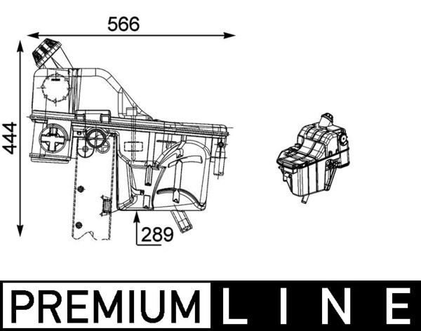 Ausgleichsbehälter, Kühlmittel - CRT54000P MAHLE - 0005003549, 0342230007, 133003N