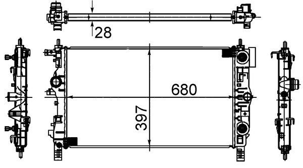 Radiator, engine cooling - CR1011000S MAHLE - 105668, 1300306, 13311079