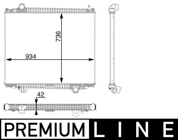 Radiator, engine cooling - CR102000P MAHLE - 376701-931, 81.06101-6786, 81061010073