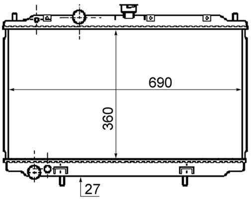 Radiator, engine cooling - CR1077000S MAHLE - 0121.3005, 019M28, 070071N