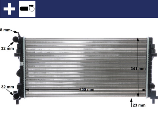 Radiator, engine cooling - CR1096000S MAHLE - 025M29, 330004N, 350213127900