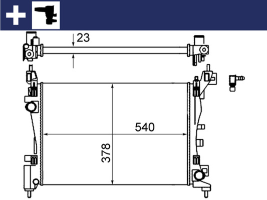 Radiator, engine cooling - CR1121000S MAHLE - 0104.3158, 09002261, 105439