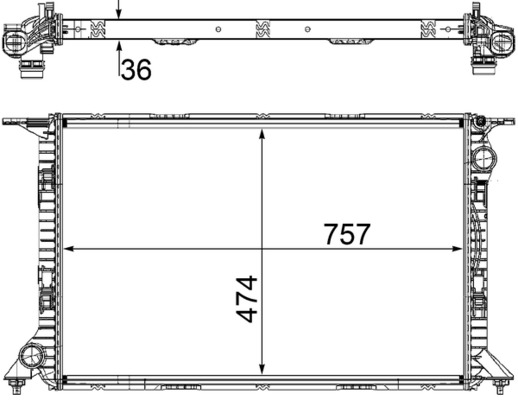 CR1132000S, Radiator, engine cooling, Cooler, MAHLE, 0110.3147, 03002331, 350213141700, 376754-734, 480079N, 53064, 60319, 701227, 8K0121251J, AD620R007, AI2331, 3002331, 376754731, AIA2331, 8MK376754-731
