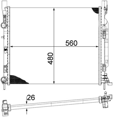 Radiator, engine cooling - CR1155000S MAHLE - 01063113, 180086N, 350213142500