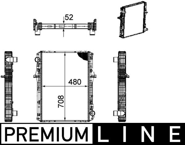 Radiator, engine cooling - CR1170000P MAHLE - 070156N, 21400-LA400, 376756041