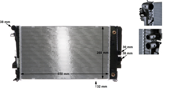 Radiator, engine cooling - CR1173000S MAHLE - 120047N, 30002460, 376756-134