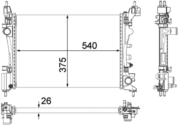 CR1182000P, Kühler, Motorkühlung, Kühler, MAHLE, 01073137, 020M78, 105624, 121160, 1300312, 1300339, 150112N, 350213143100, 351220, 37002574, 376756-324, 53115, 630743, 733114, DRM20046, OL2574, 13399870, 350213143102, 376756321, OLA2574, OP035R005, RA0201100, 13249566, 350213157900, 8MK376756-324, 359000391310