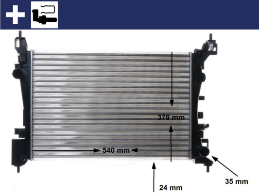 Kühler, Motorkühlung - CR1182000S MAHLE - 01073137, 1300312, 1300339