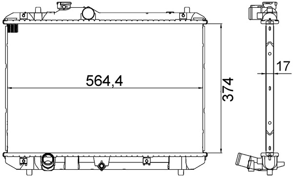 Radiator, engine cooling - CR1194000S MAHLE - 01143037, 042M17, 104377