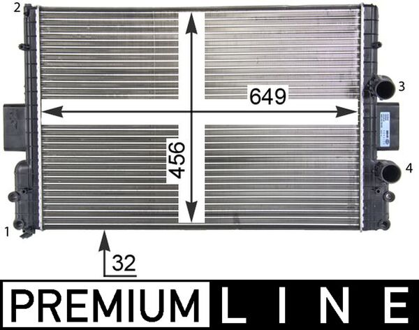 Radiator, engine cooling - CR1254000P MAHLE - 0000504152996, 0204.2025, 104270