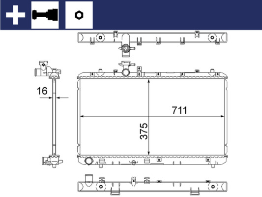 Radiator, engine cooling - CR1314000S MAHLE - 01143038, 042M27, 104824
