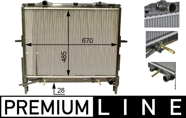 Radiator, engine cooling - CR1331000P MAHLE - 0133.3017, 065M12, 105131