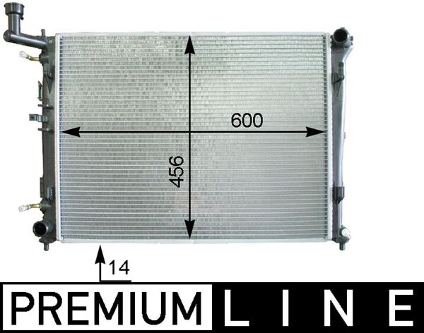 CR1337000P, Radiator, engine cooling, Cooler, MAHLE, 105048, 112060, 253102H050, 350100, 350213176600, 376763711, 53931, 560032N, 60822180, 67076, 735516, 82002180, HY2180, V52-60-1003, 8MK376763-711, HYA2180