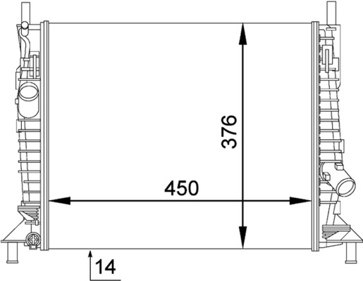 CR1352000P, Radiator, engine cooling, Cooler, MAHLE, 01053083, 012M24, 090083N, 103422, 110130, 1305491, 17200, 350213921000, 376764271, 53028, 62112, FD2368, KFD368, QER2400, 1053083, 110130/O, 1309413, 350213169900, 8MK376764-271, FD424R006, FDA2368, KFD404, 1318176, 350213921002, 1354176, BM921, 3M5H8005PG, 3M5H8005PH, 3M5H8005PJ, 3M5H8005PK