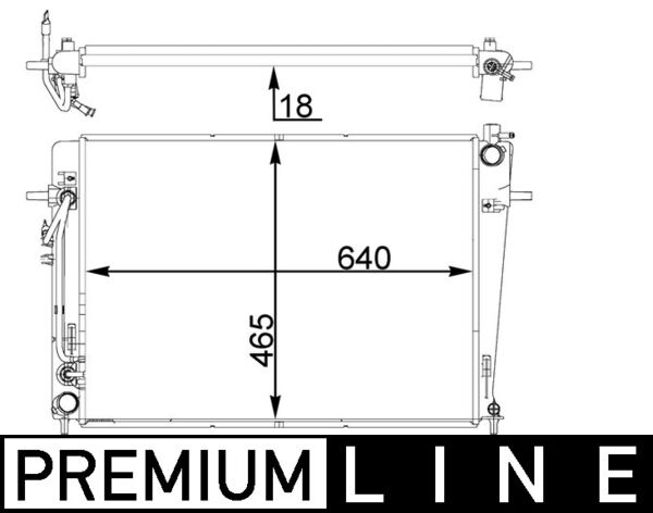 Radiator, engine cooling - CR1406000P MAHLE - 054M34, 105395, 25310-02E550