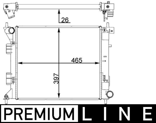 Radiator, engine cooling - CR1407000P MAHLE - 25310A2001, 376765-401