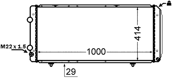 CR1430000S, Radiator, engine cooling, Cooler, MAHLE, 0001311521080, 007M44, 0204.2032, 060630N, 100192, 106043, 106043/A, 1301KX, 1301.N7, 24999, 350213377000, 376766751, 40002151, 52045, 61393, 730999, DRM09075, PE2151, QER1512, 0001311522080, 1301N6, 1301.N8, 2042032, 350213708000, 730999R, RA0070040, 1301HT, 1301N7, 1311521080, 731181