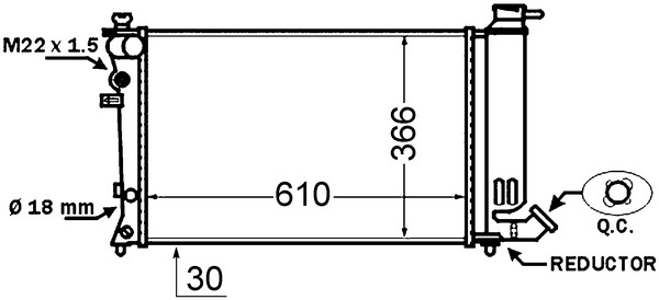 Radiator, engine cooling - CR1431000S MAHLE - 0108.2058, 060710N, 100227