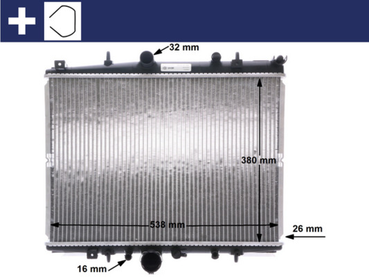 Radiator, engine cooling - CR1433000S MAHLE - 0103.3064, 102858, 133091
