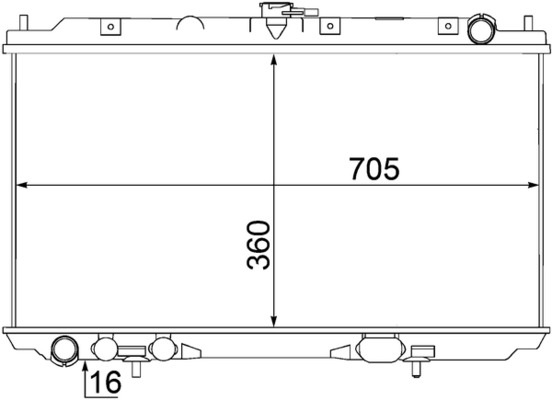 Radiator, engine cooling - CR1489000S MAHLE - 0121.3052, 019M58, 070069N