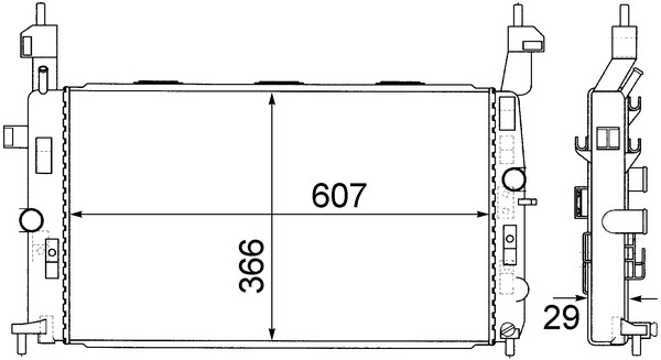 Radiator, engine cooling - CR1498000S MAHLE - 0107.3095, 103518, 121136