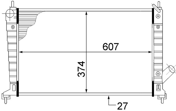 CR1511000S, Radiator, engine cooling, Cooler, MAHLE, 0122.3003, 024M01, 05329347, 102301, 125025, 190002N, 24911, 376772391, 47002035, 53804, 68000A, 734714, QER1988, SB2035, 0122.3004, 05329354, 102302, 190300N, 24912, 376772401, 47002036, 58349, 68001A, 734830, SB2036, 0122.3012, 4575700, 8MK376772-391, 0122.3013, 4575718