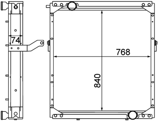 CR1553000P, Radiator, engine cooling, Cooler, MAHLE, 0237.3505, 102394, 115200, 260018N, 376774501, 404864, 81.06101.6410, D7UN002TT, MN2121, WG2182740, 81.06101.6485