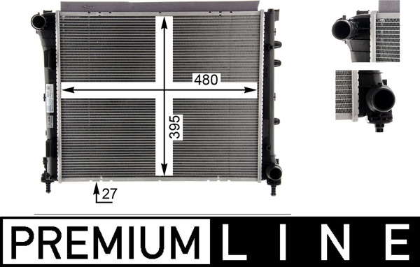Radiator, engine cooling - CR1586000P MAHLE - 0000051934156, 350214300000, 376777311
