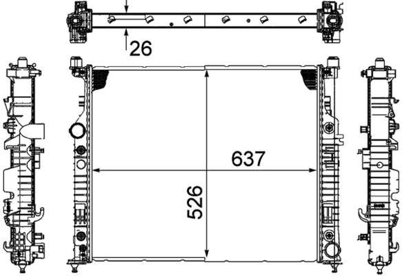 Radiator, engine cooling - CR1705000P MAHLE - 104851, 118183, 120095N