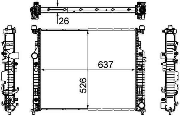 Radiator, engine cooling - CR1706000P MAHLE - 120095N, 2515000003, 30002436