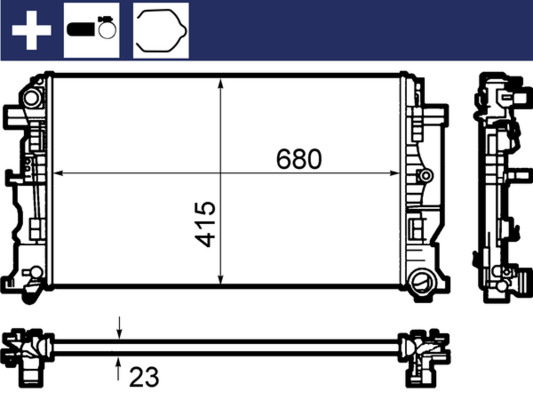 Radiator, engine cooling - CR1710000S MAHLE - 2E0121253, 376782-054, 734927