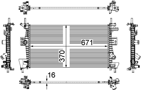 Radiator, engine cooling - CR1727000P MAHLE - 01053115, 012M38, 090115N