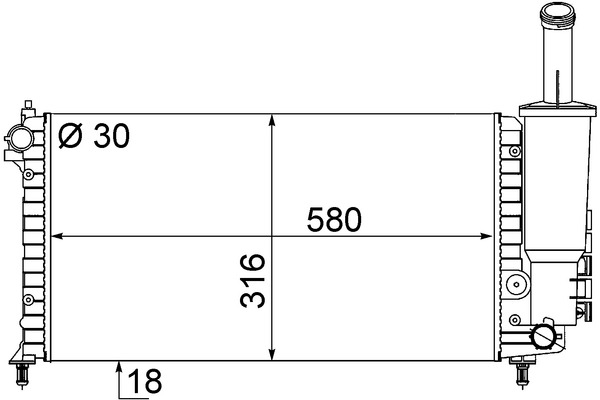 CR1745000S, Radiator, engine cooling, Cooler, MAHLE, 0000046827082, 0104.3022, 011M66, 080061N, 103737, 17002275, 31-0448, 350213901000, 376787091, 58273, 60172275, 61881, 732851, FT2275, QER2380, 080068N, 17002999, 350213901003, 46827081, FTA2275, 46827082, BM901