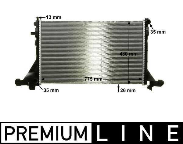 Radiator, engine cooling - CR1770000P MAHLE - 023M33, 214106091R, 376787421