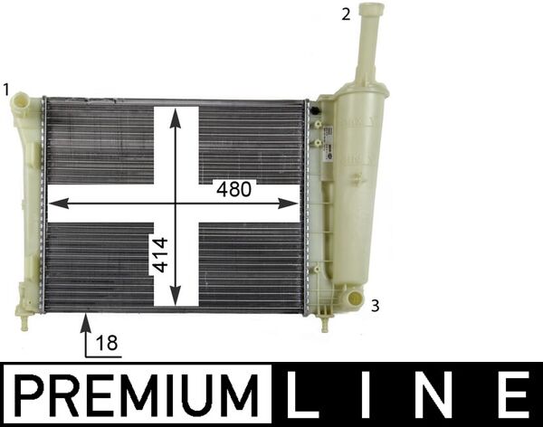 Radiator, engine cooling - CR1859000P MAHLE - 0000051934449, 0104.3135, 080008N