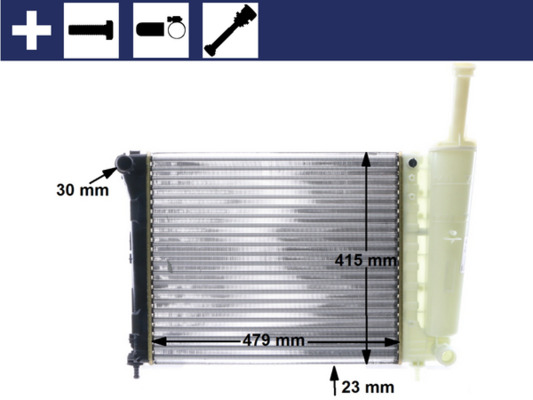 Radiator, engine cooling - CR1859000S MAHLE - 0000051934449, 0104.3135, 080008N