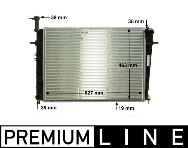 Radiator, engine cooling - CR1862000P MAHLE - 253102E150, 376790111, 53192