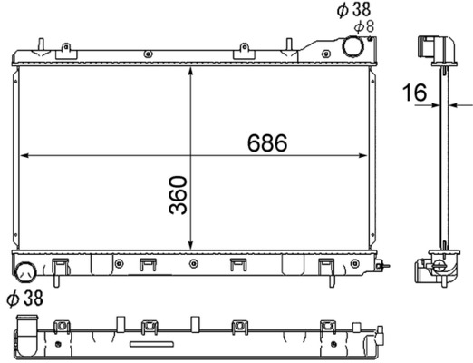 Radiator, engine cooling - CR1875000S MAHLE - 104706, 31-4392, 350037N