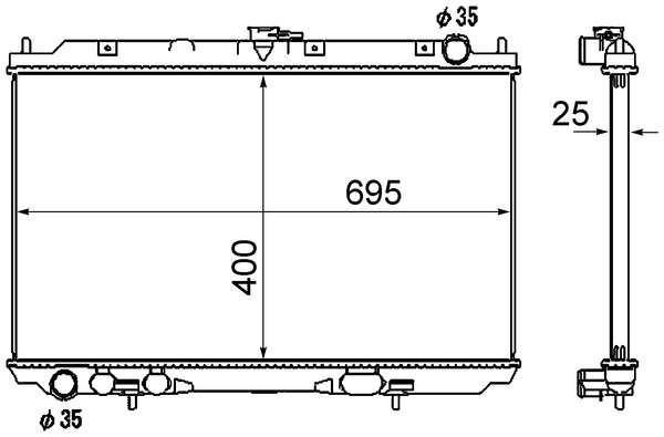 Radiator, engine cooling - CR1876000S MAHLE - 019M26, 070084N, 103502
