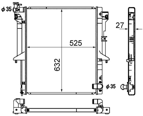 CR1880000S, Kühler, Motorkühlung, Kühler, MAHLE, 018M44, 105661, 119099, 1350A922, 140099N, 32002203, 376790331, 53908, 60322203, 628965, DRM45034, MT2203, 8MK376790-331, MN135032