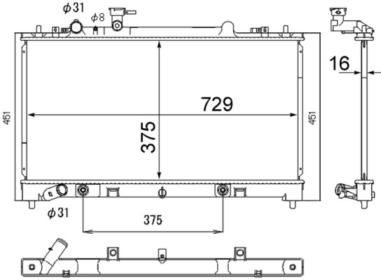 Radiator, engine cooling - CR1885000S MAHLE - 107039, 110067N, 117082