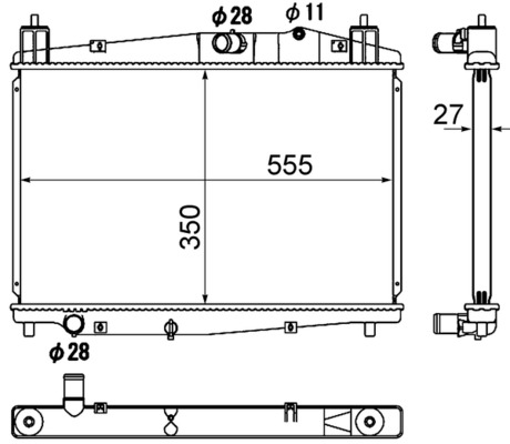 Radiator, engine cooling - CR1887000S MAHLE - 016M34, 105695, 110072N