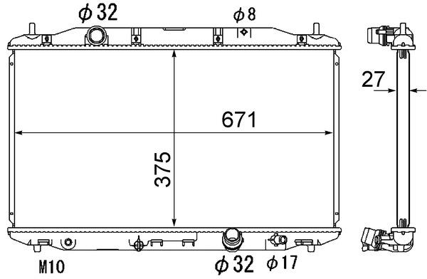 Radiator, engine cooling - CR1895000S MAHLE - 0119.3031, 013M29, 100056N