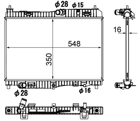 Radiator, engine cooling - CR1896000S MAHLE - 01053114, 105685, 110155