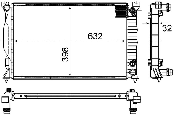 Radiator, engine cooling - CR1898000S MAHLE - 03002229, 102126, 31-1630